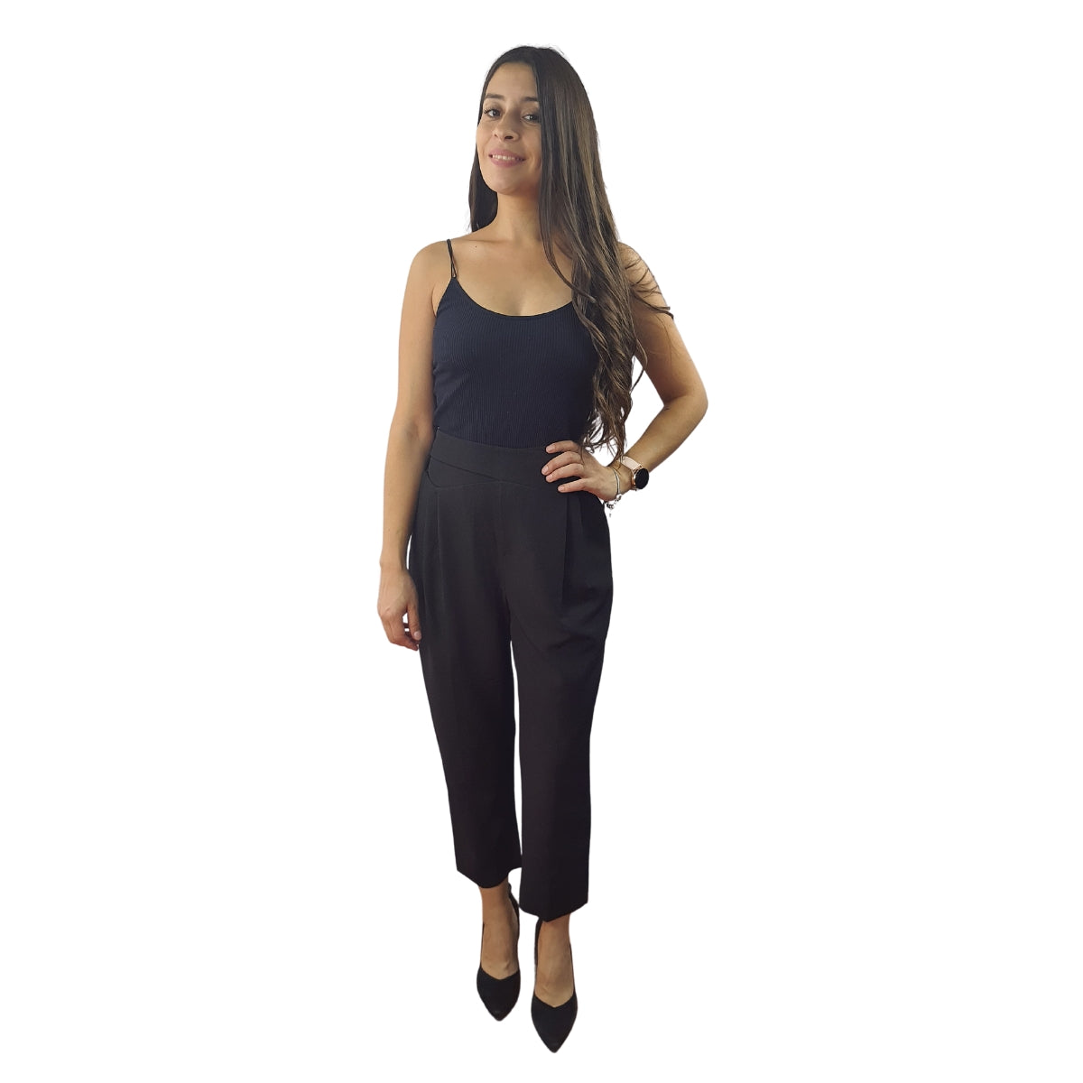 Pantalon Vero Moda Negro Style GEMMA 7/8 SLIM CARROT PANTS(VMC-MM)