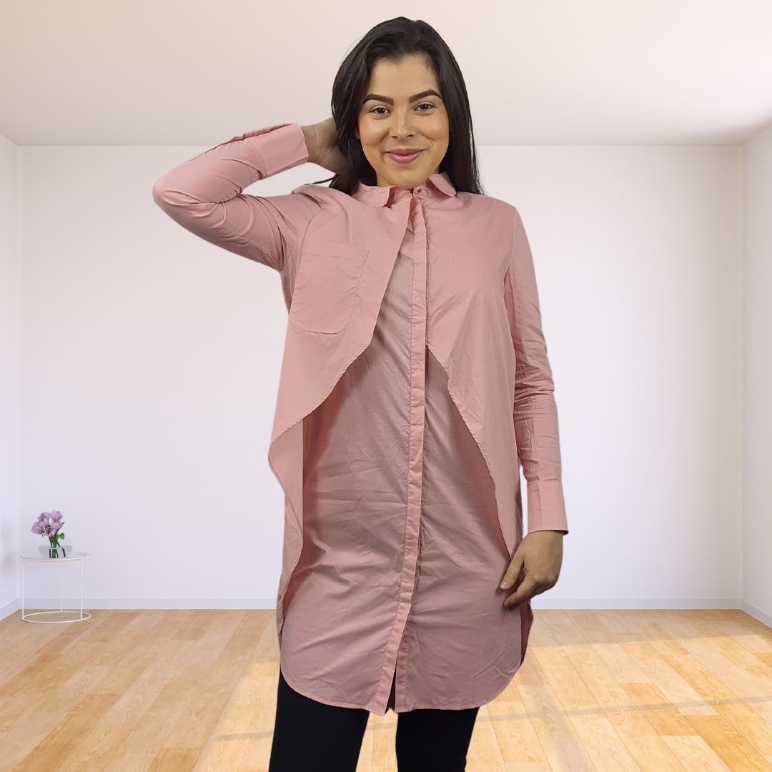 Vestido Vero Moda Rosado Style GUETTA L/S LONG SHIRT(BN-EC-2)
