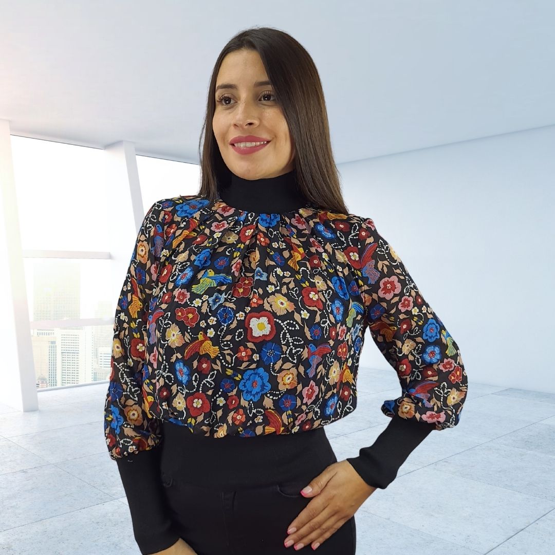 Blusa Vero Moda Negro Style ARCOS L/S TOP(NR)