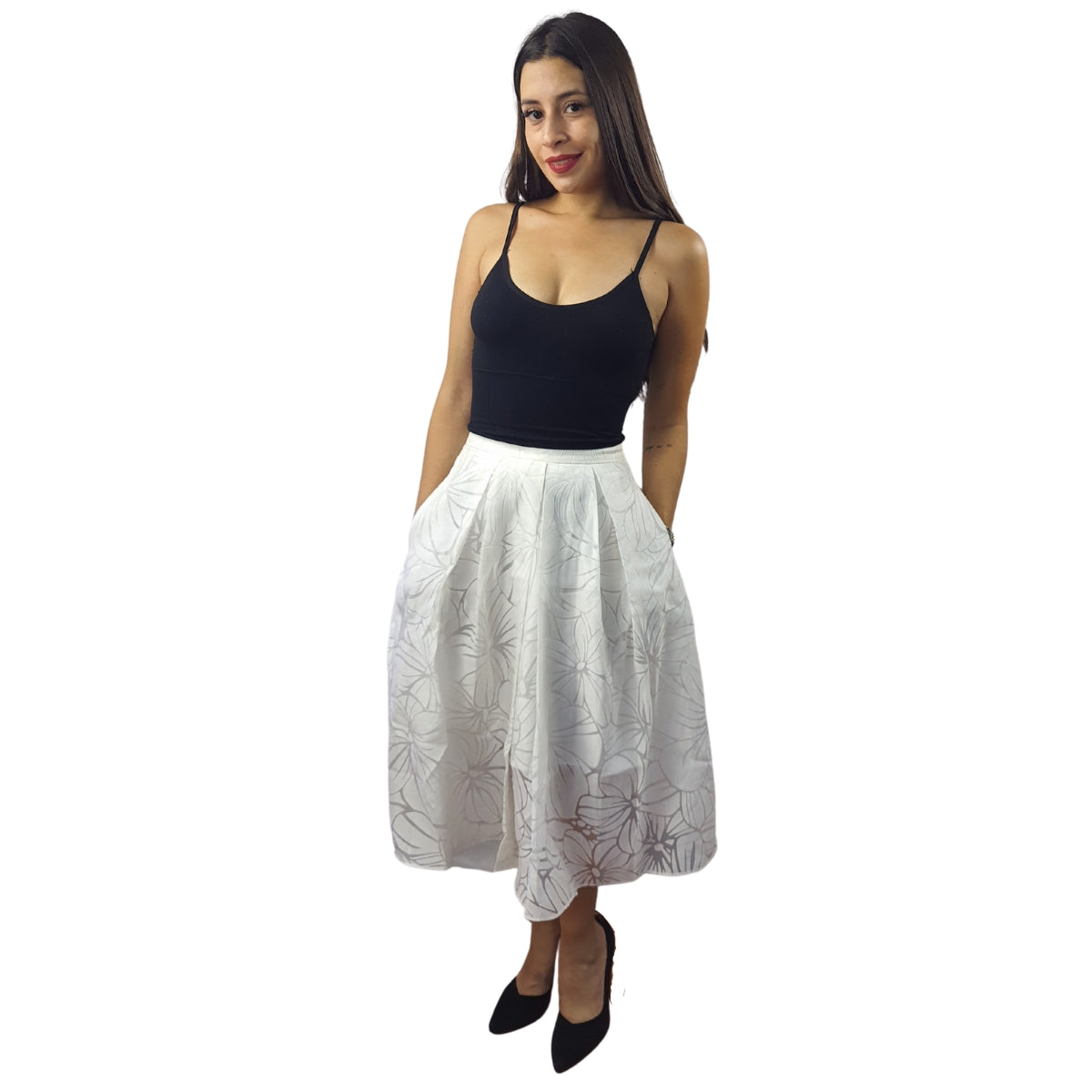 Falda Vero Moda Blanco Style EDITH MIDI SKIRT(VMC-NE-ES-2)