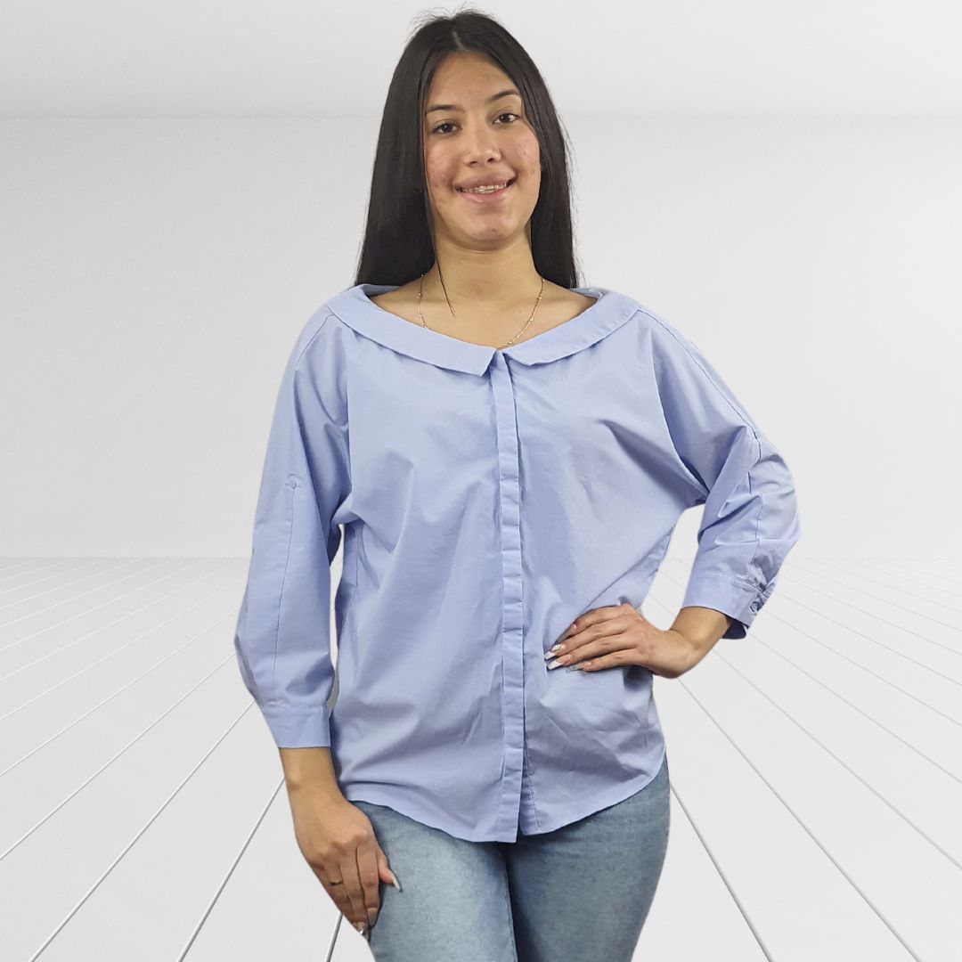 Blusa Vero Moda Azul Style HANGER LOVE 3/4 SHIRT(SL)