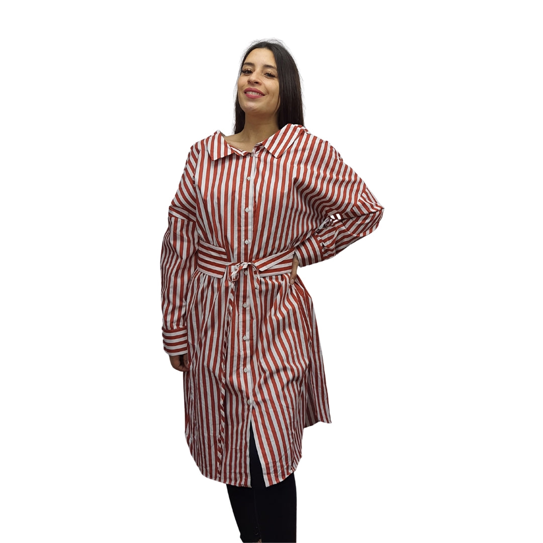 Vestido Vero Moda Ocre Rojo Style RITA L/S SHIRT DRESS(SL)