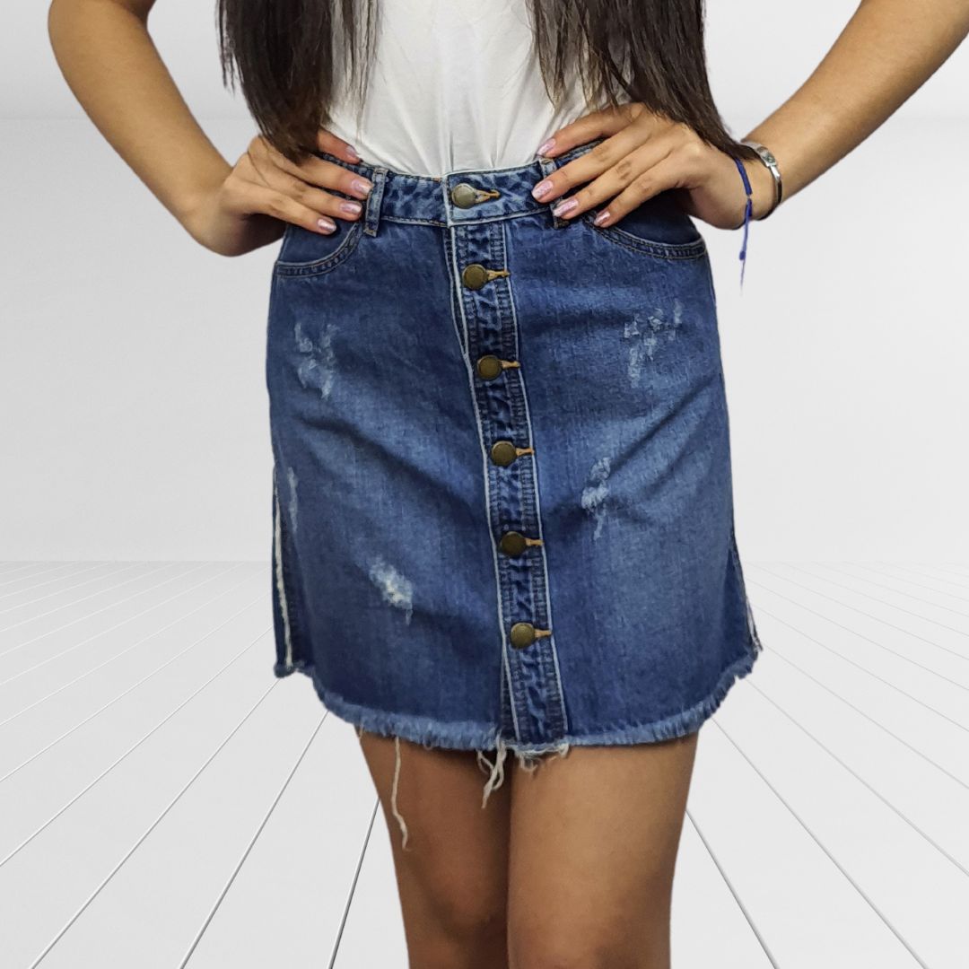 Falda Vero Moda Azul Style RETRO HW MINI DENIM SKIRT(RN)