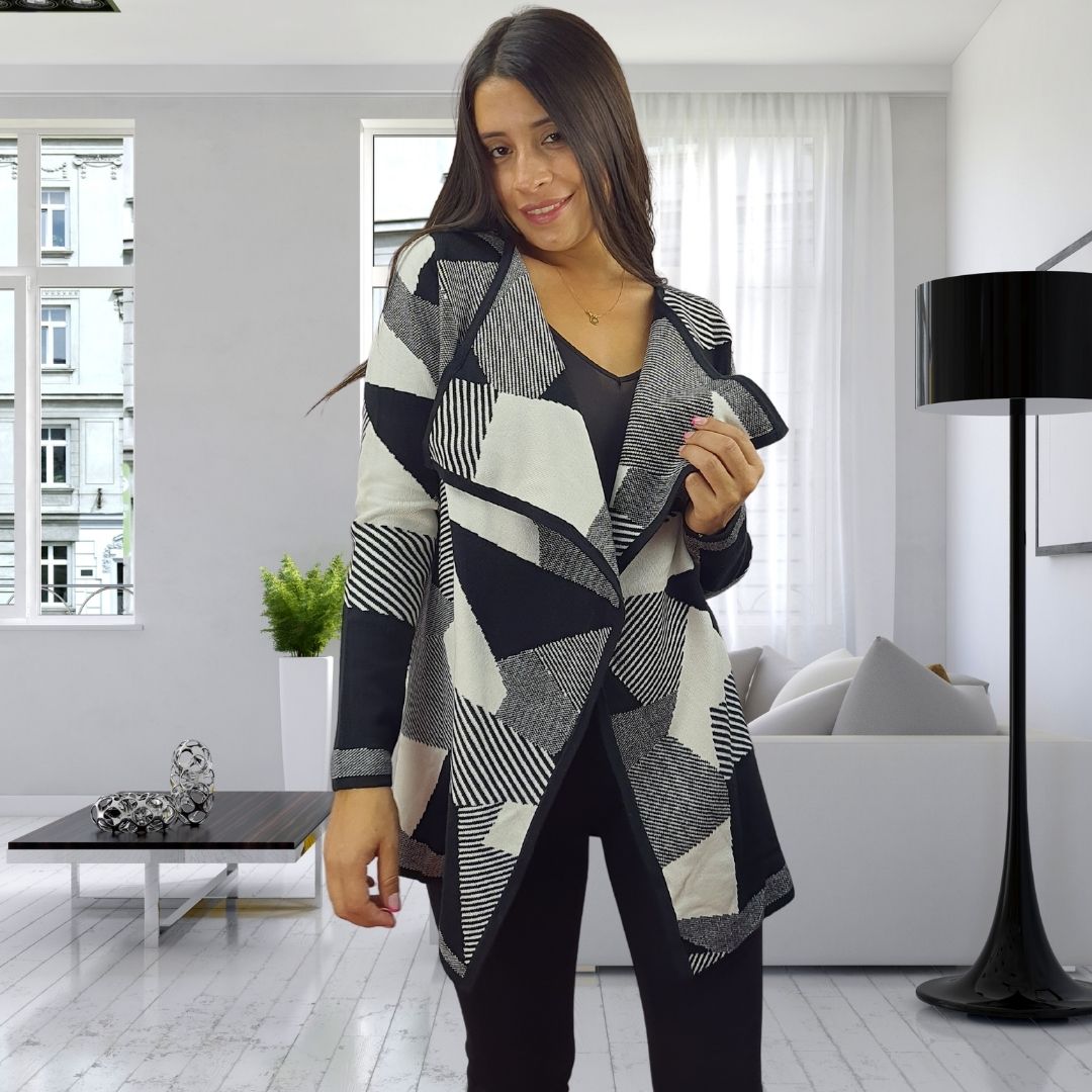 Tapado Vero moda Negro Style LURY SQUARE NASH L/S KNIT CARDIGAN(VMC-M