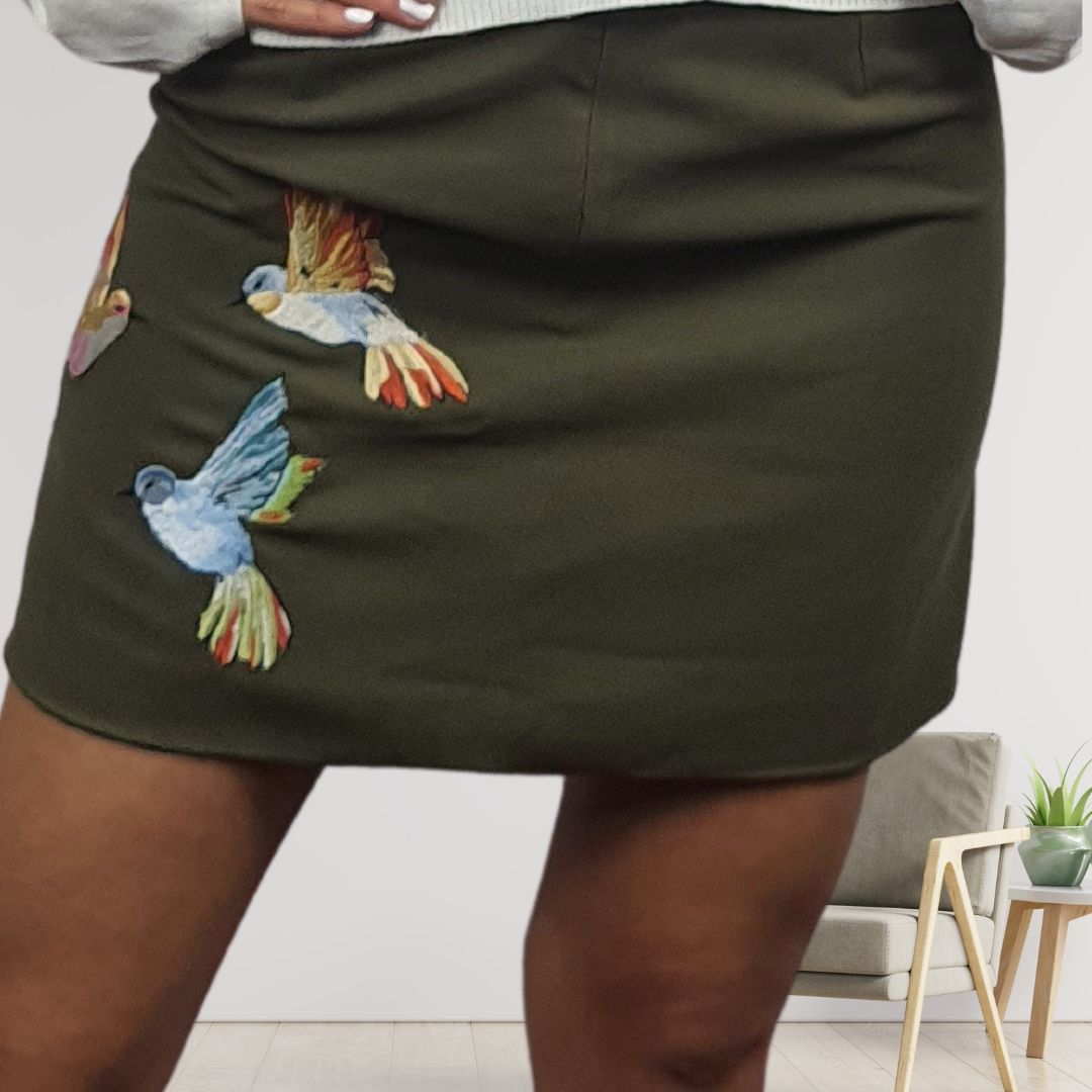 Falda Vero Moda Verde Style ENYO MICROSUEDE MINI SKIRT(NN)