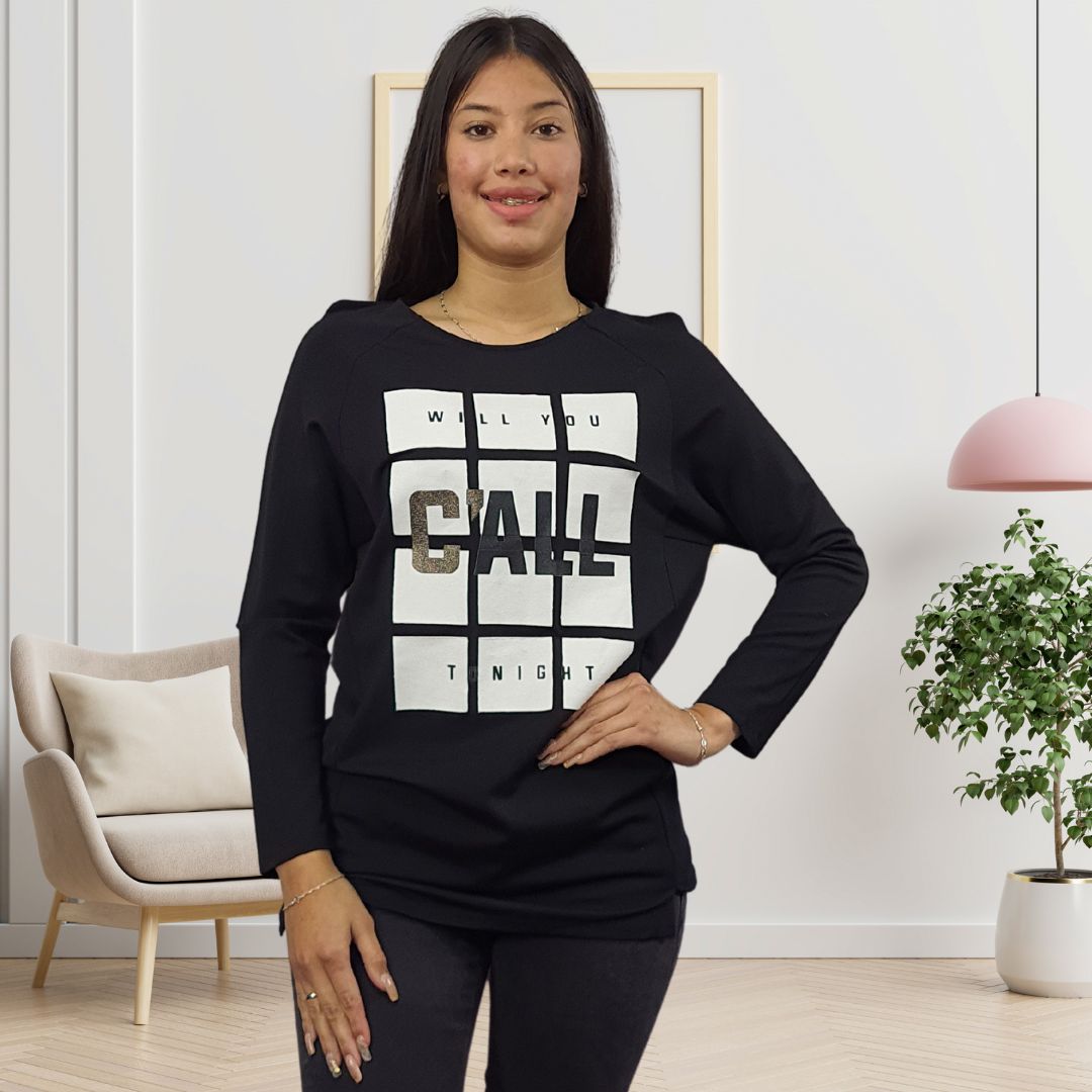 Blusa Vero Moda Negro Style CADIA L/S TOP(UM)