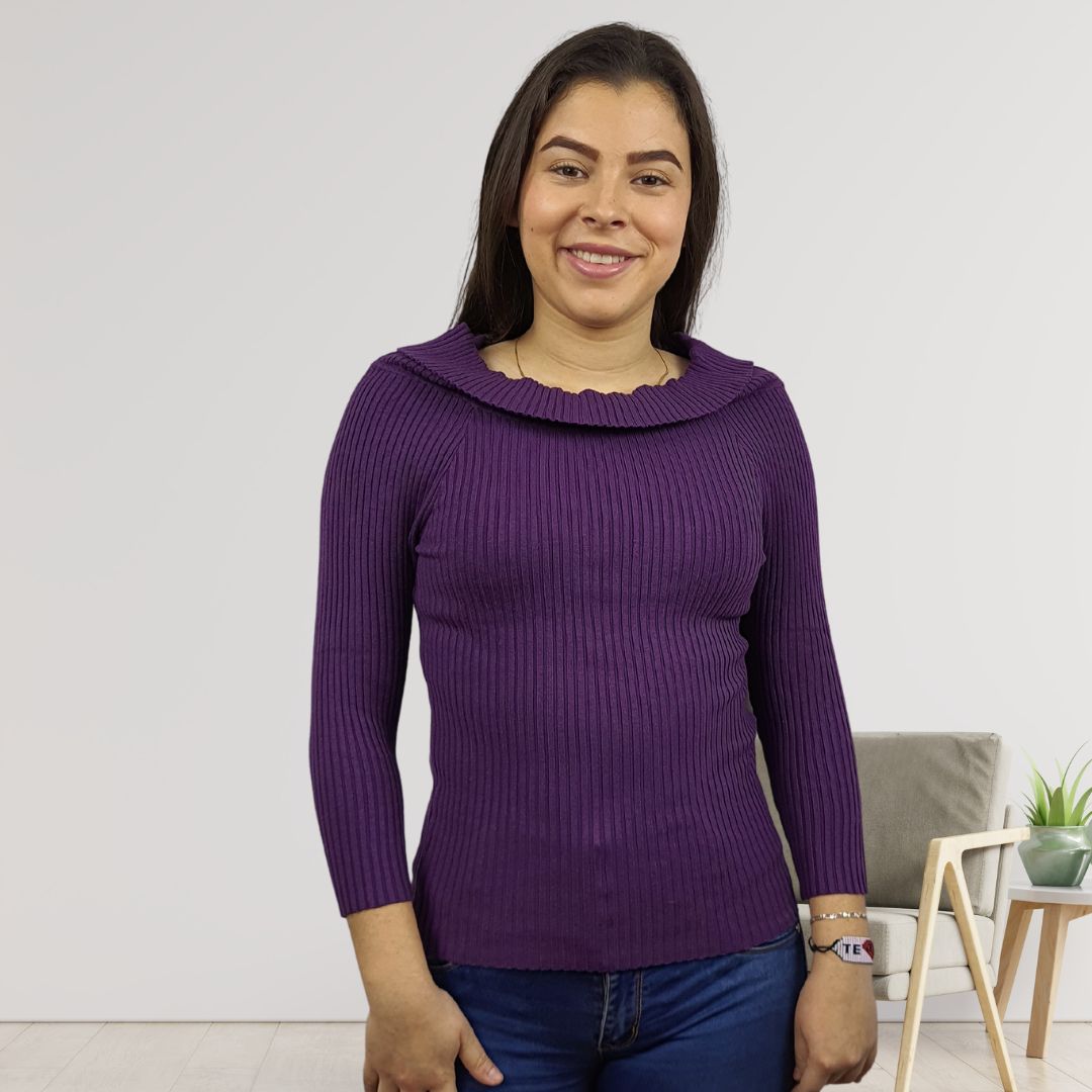 Blusa Vero Moda Morado Style BITTERSWEET 3/4 KNIT(UM)