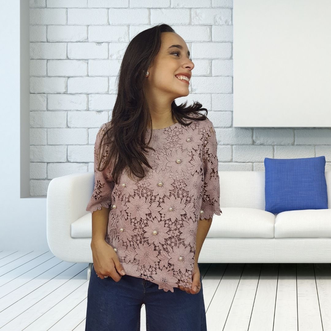 Blusa Vero moda Rosa Vieja Style SALLY 1/2 JERSEY TOP(VMC-BJ)