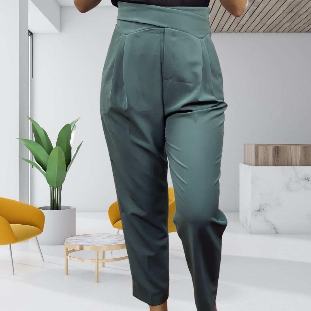 Pantalon Vero Moda Verde Style GEMMA 7/8 SLIM CARROT PANTS(VMC-NE-ET-2)