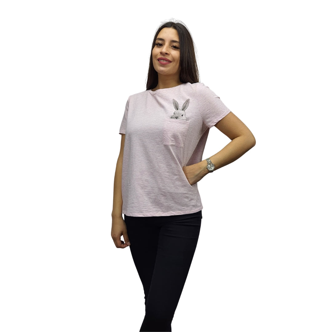 Polera Vero Moda Rosado Style ROSIE POCKET S/S TOP(TP)
