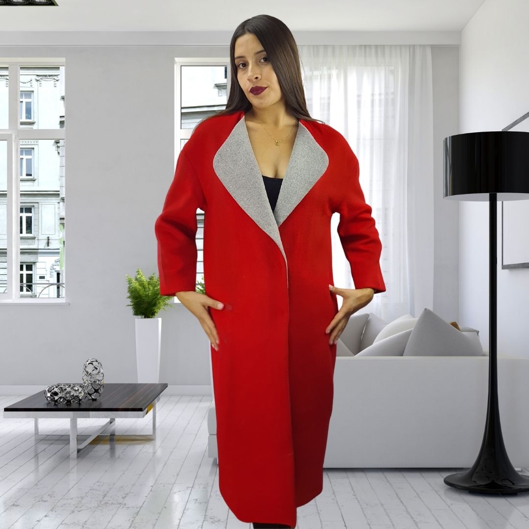 Blazer Vero Moda Rojo Style ESTELLE L/S WOOL COAT(NL)