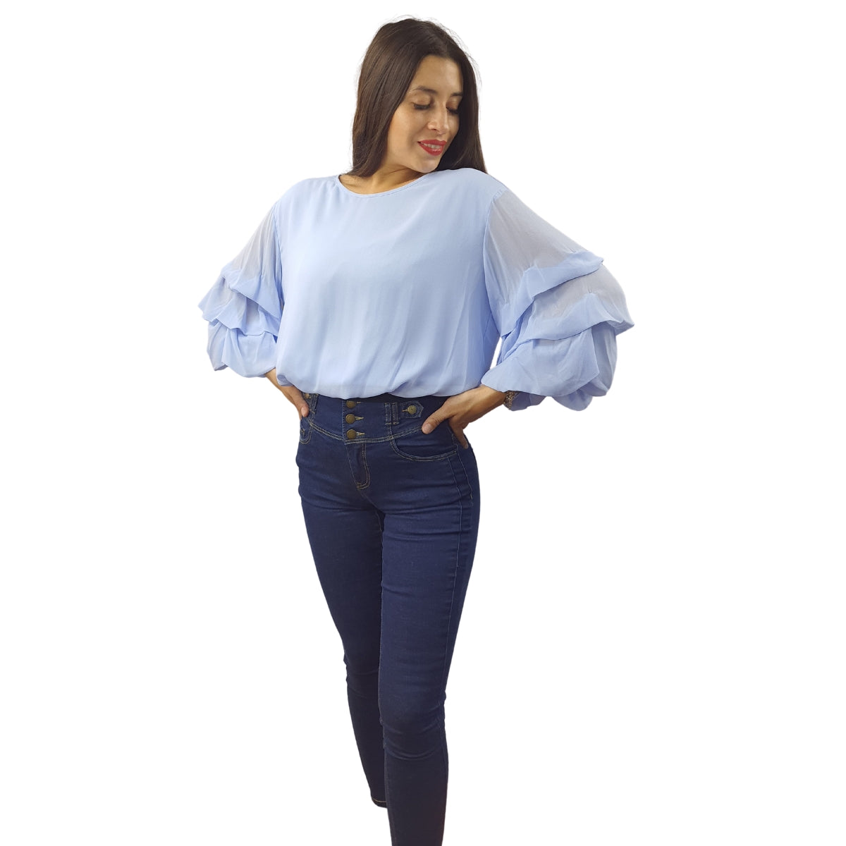 Blusa Vero Moda Azul Style KYNA 1/2 TOP(VMC-SL)