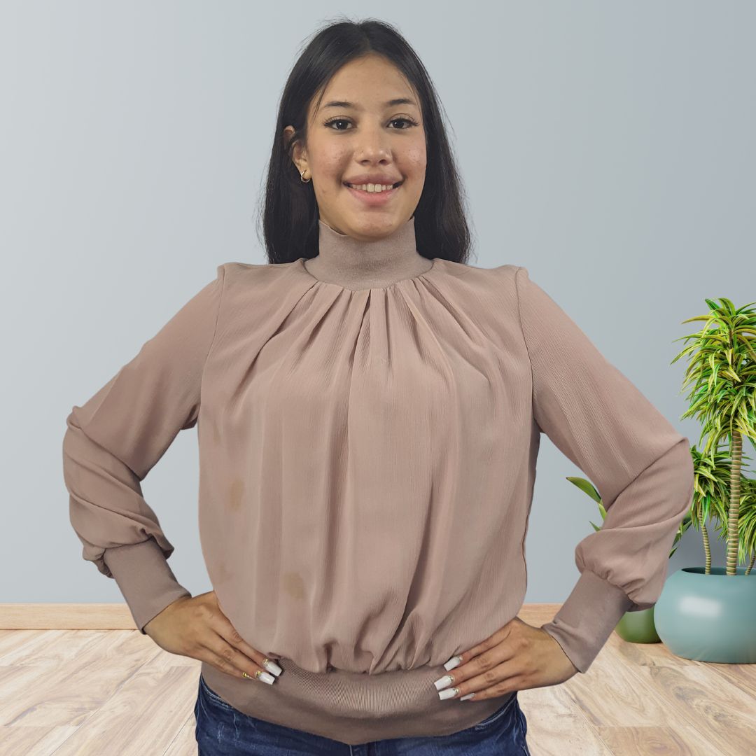Blusa Vero Moda Rosa Vieja Style ROSTOV SOLID L/S TOP(RN)