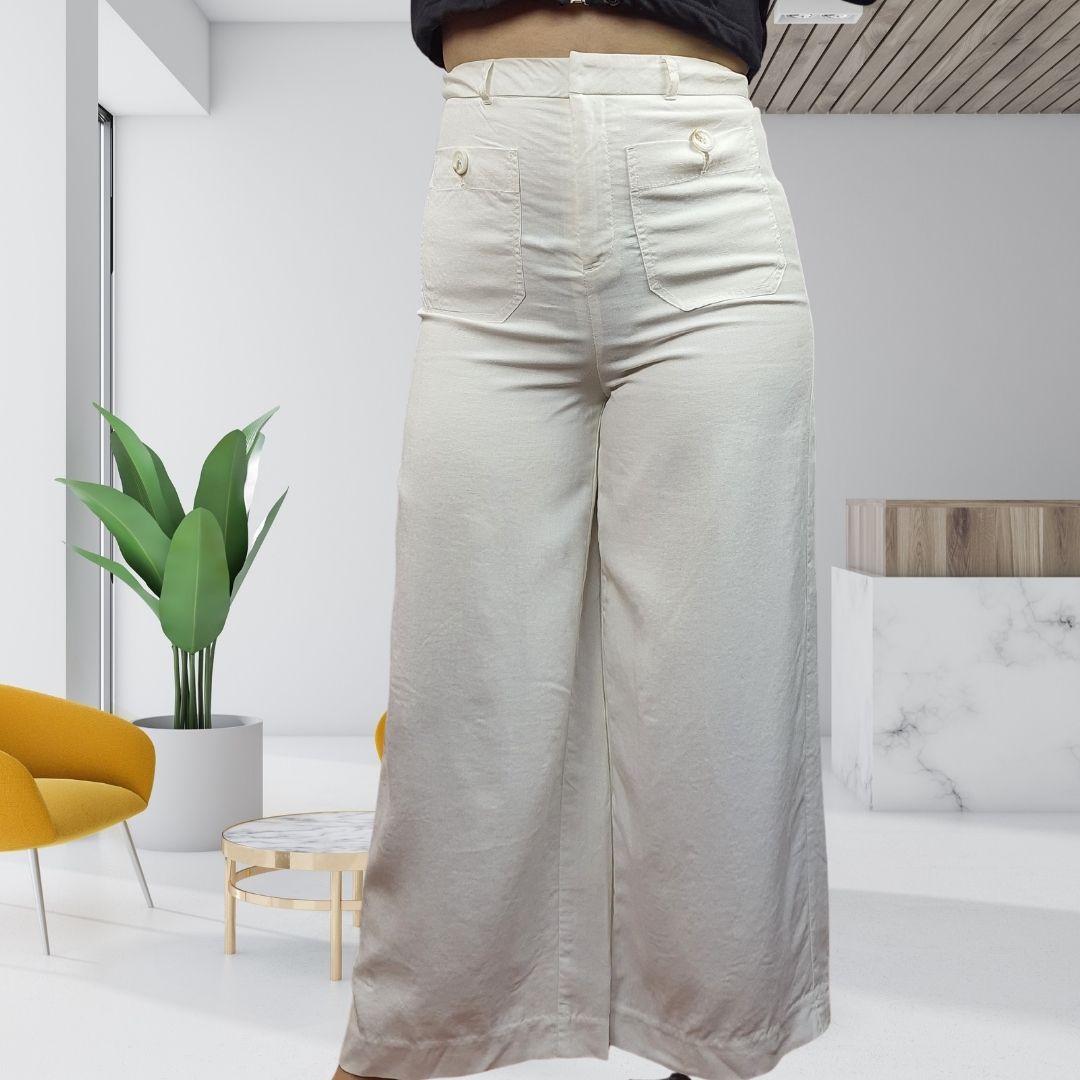 Pantalon Vero Moda Blanco Style MARC 9/10 LOOSE PANTS(TP-EC-2)