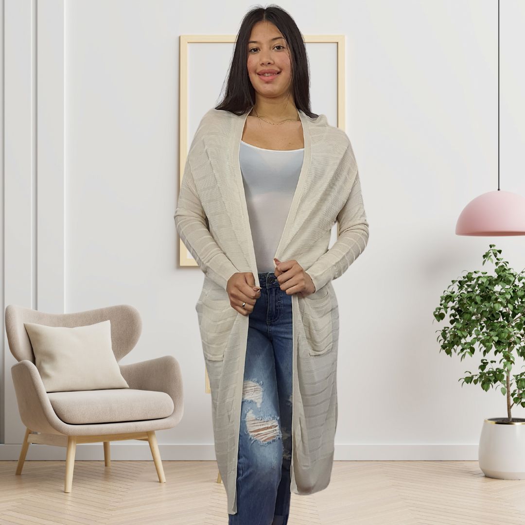 Tapado Vero Moda Beige Style MOLLY L/S CARDIGAN(BN-EC-2)