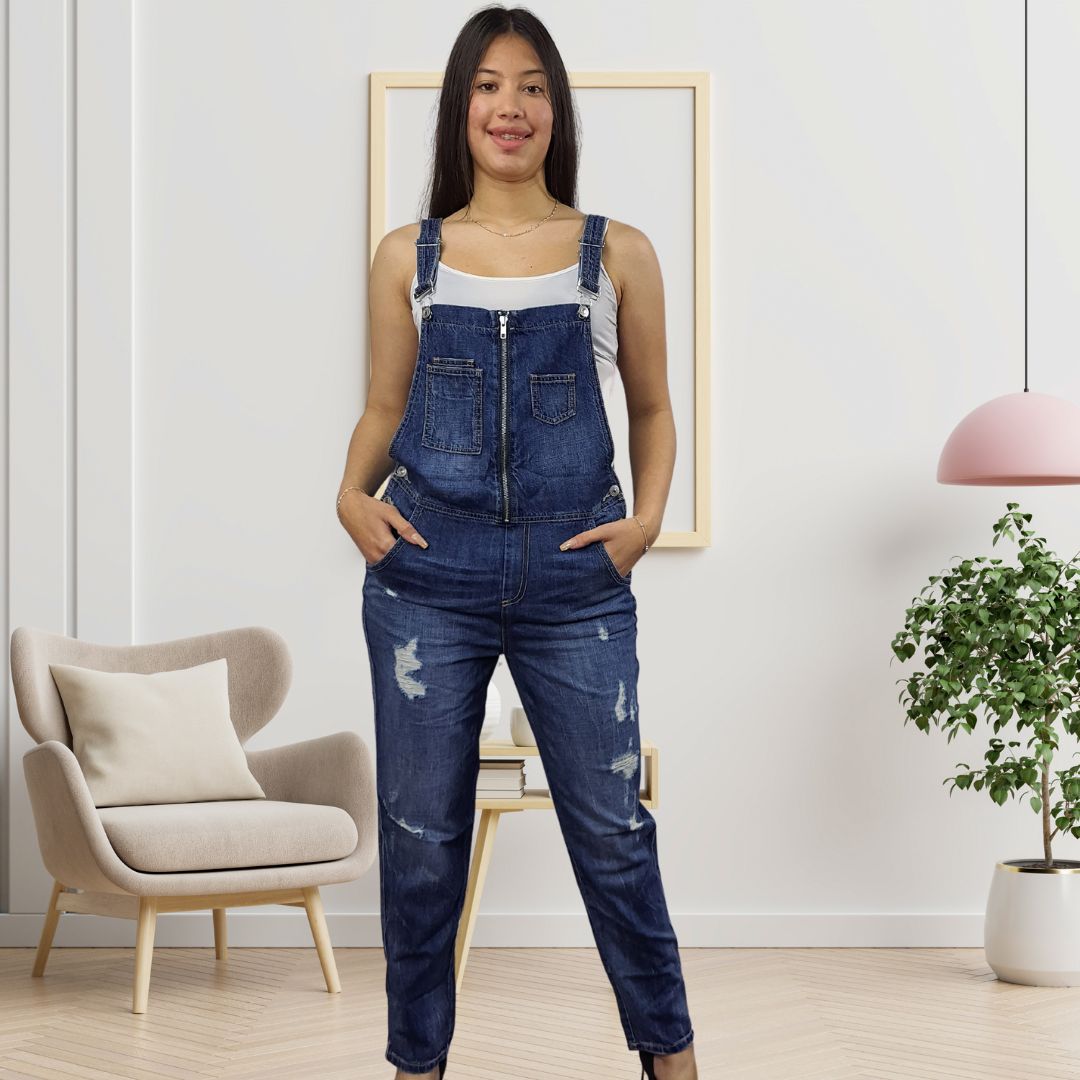 Jardinera Vero Moda Azul Oscuro Style TOMATO BOYFRIEND DENIM CATSUIT(PM-CT-3)