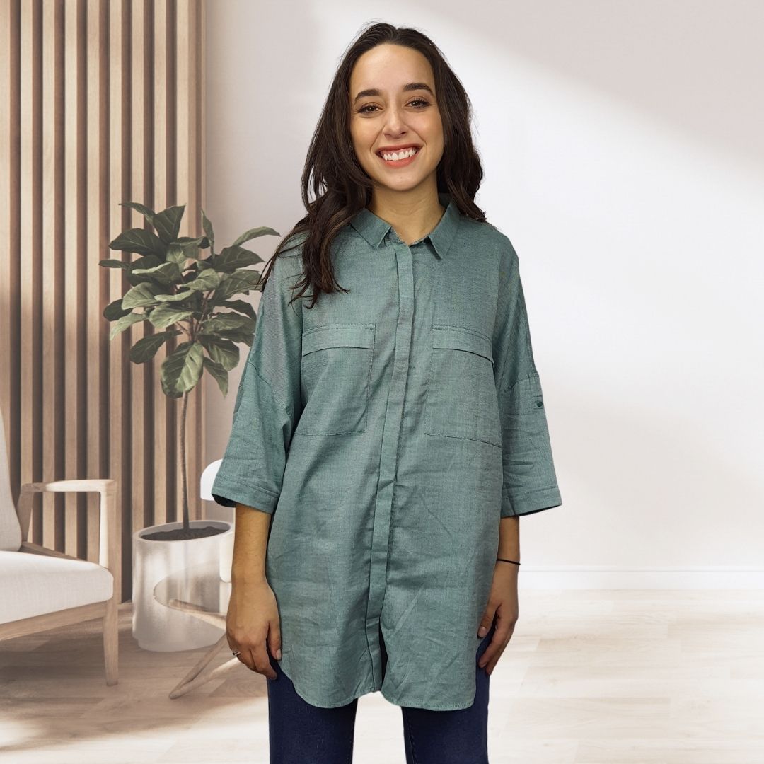 Camisa Vero Moda Verde Style FACIAL 1/2 SHIRT(MM)