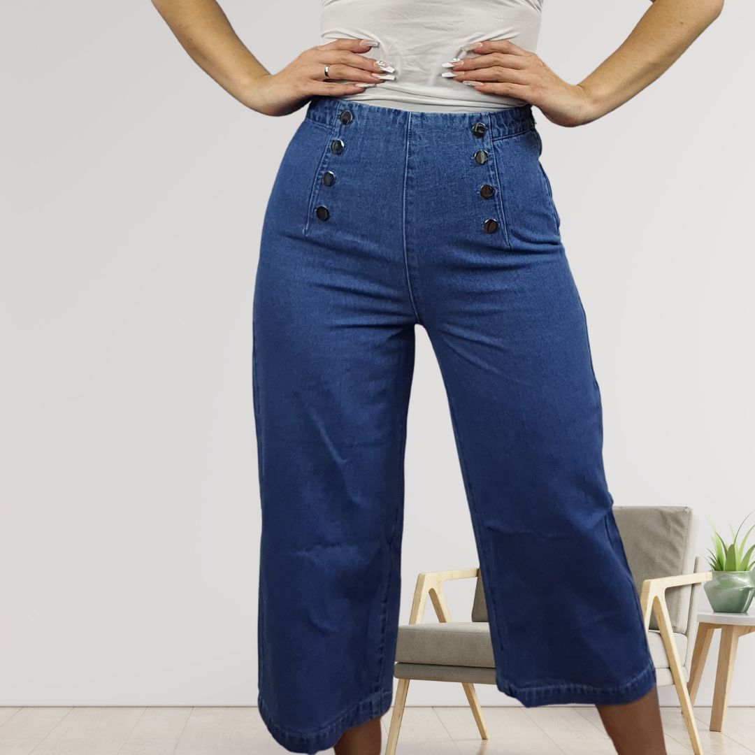 Jeans Vero Moda Azul Style CHOICE BUILD 7/8 HW LOOSE JEANS-OR