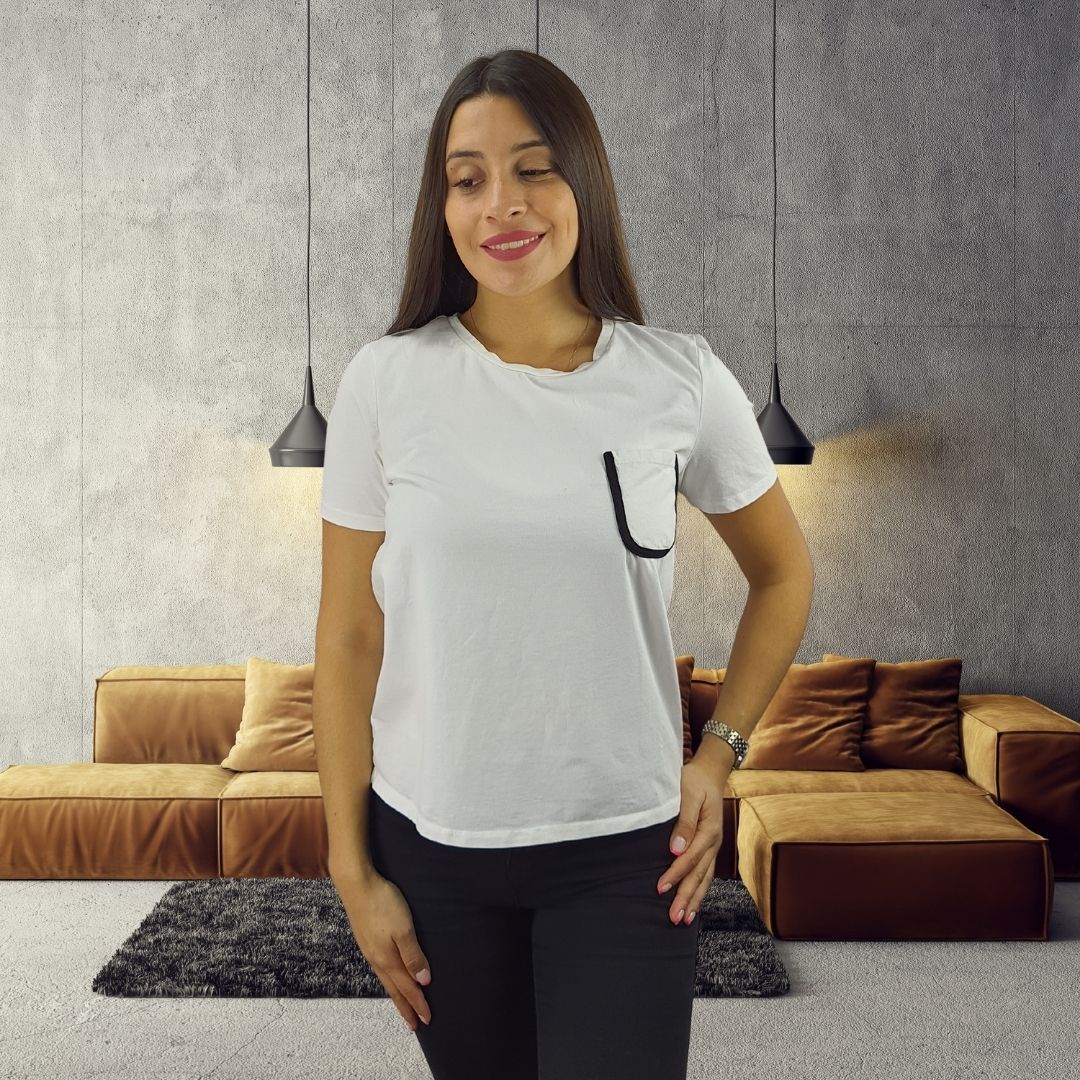 Polera Vero Moda Blanca Style EGLISE S/S TOP CL10(SL)