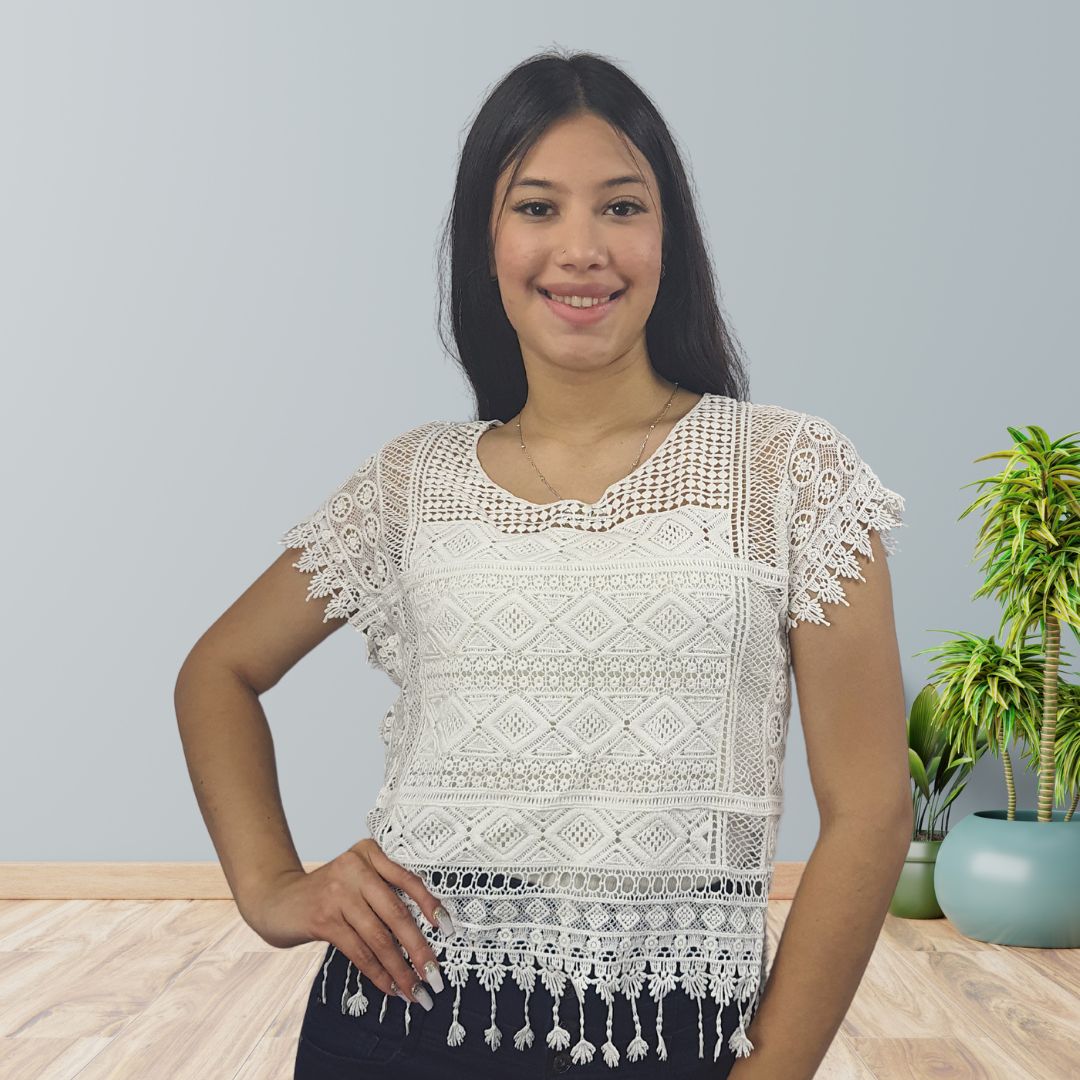 Top Vero Moda Blanco Style SANNA S/S TOP(EL)