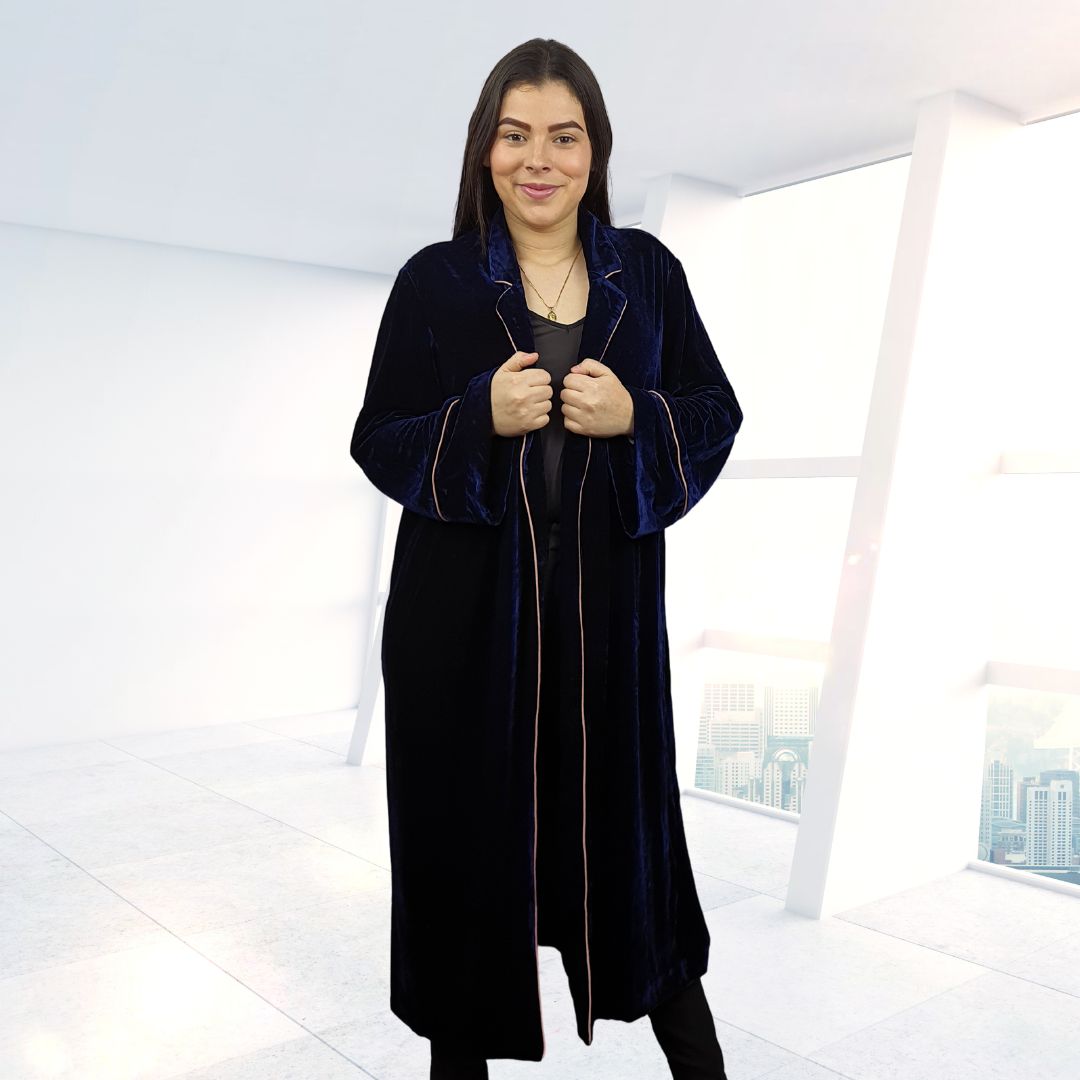 Bata de Pijama Vero Moda Azul Oscuro Style SEC L/S ROBE(HOMEWEAR)