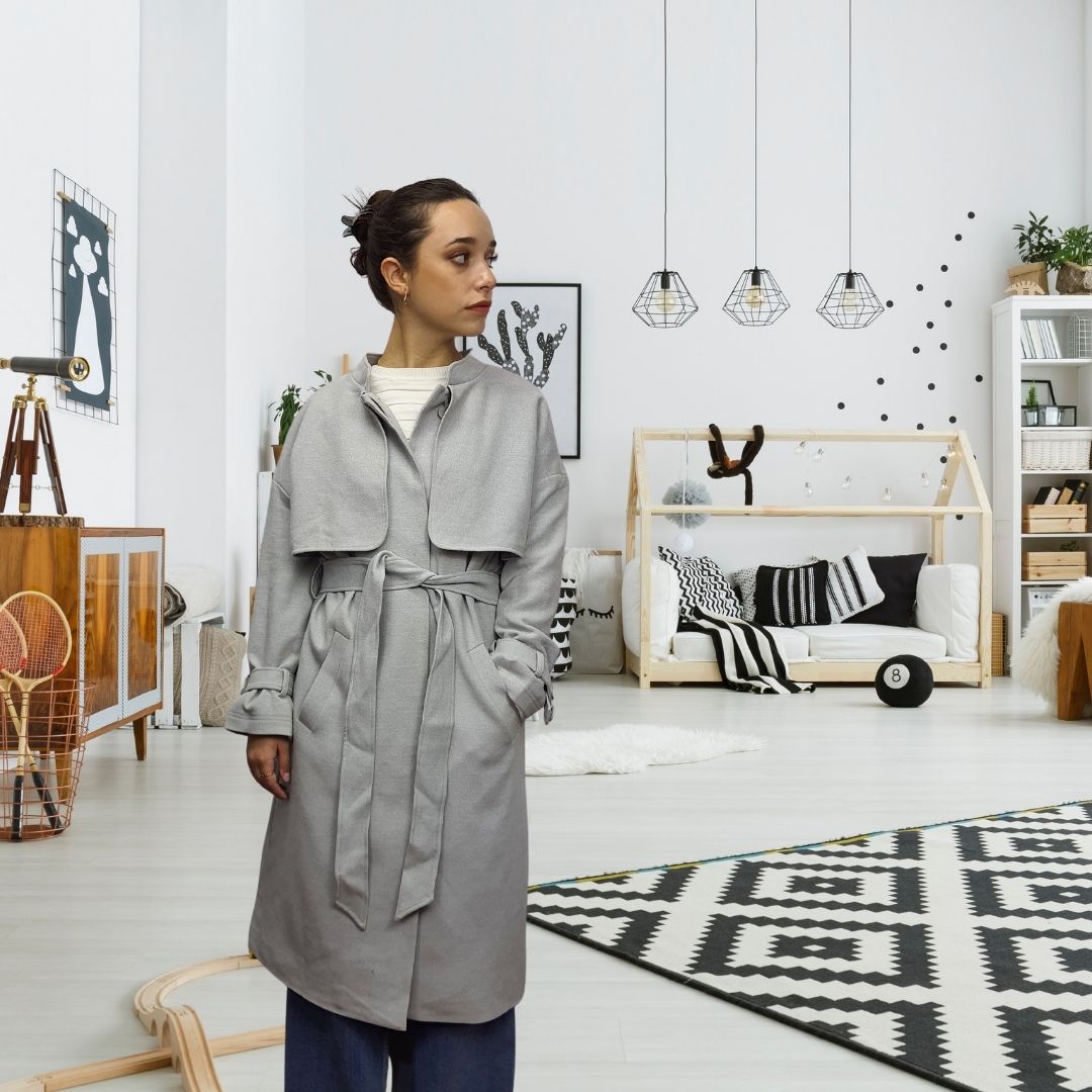 Blazer Vero Moda Gris Style MELANGE 7/8 COAT(VMC-PM-ET-3)
