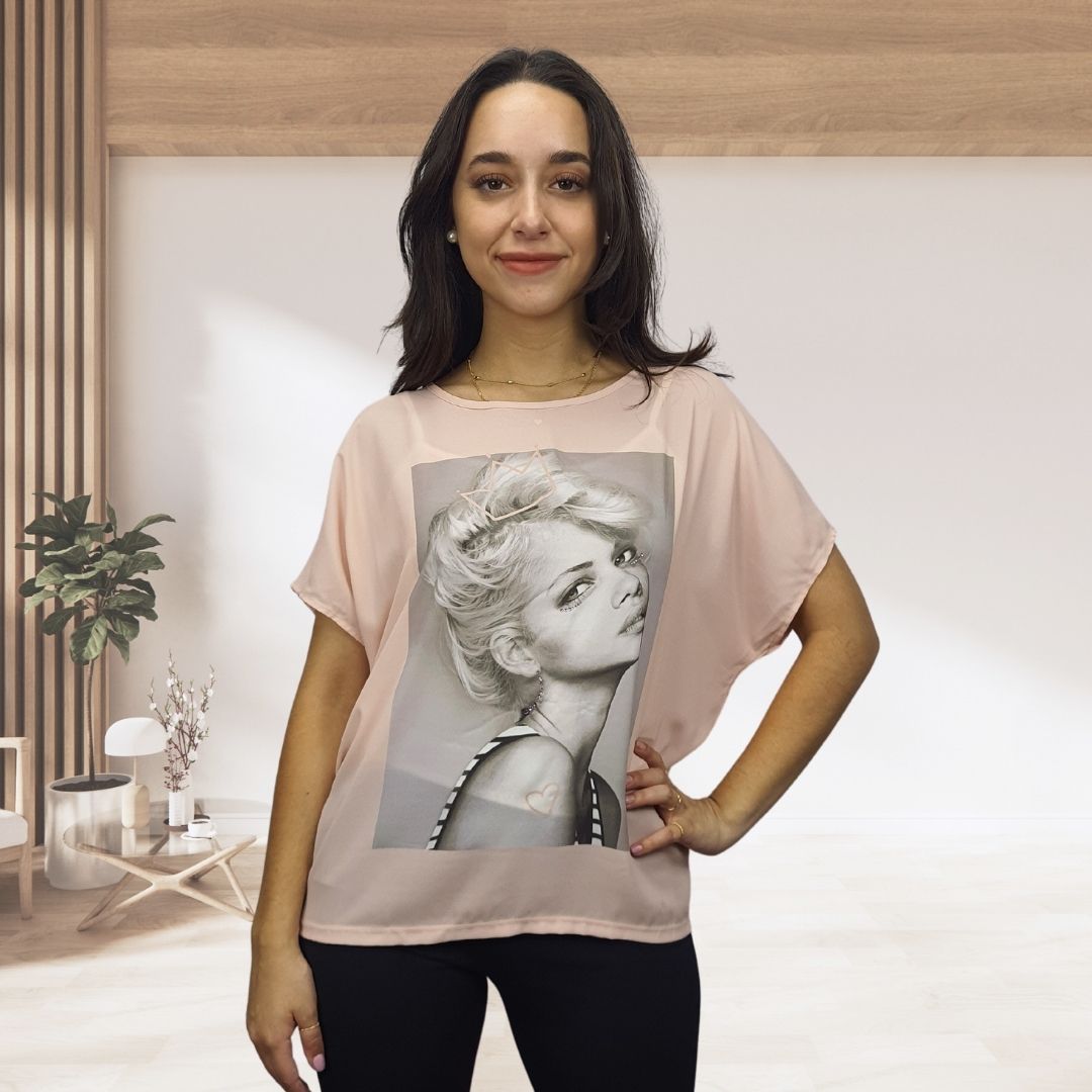 Blusa Vero Moda Rosa Vieja Style LUNA S/S TOP(CR)