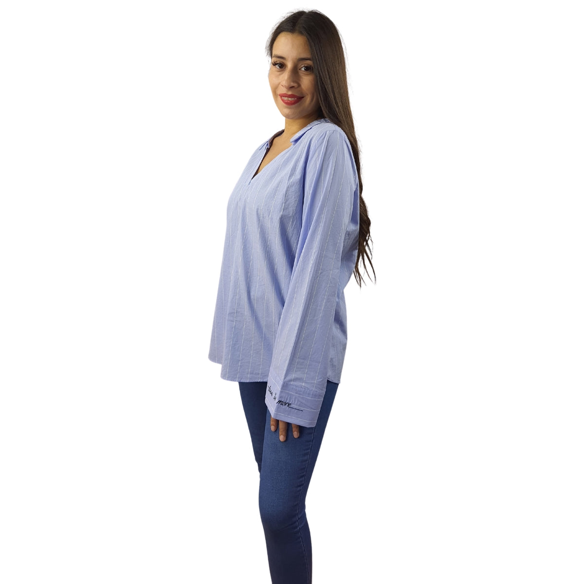 Blusa Vero Moda Azul Claro Style TATE STRIPE L/S TOP(NC)