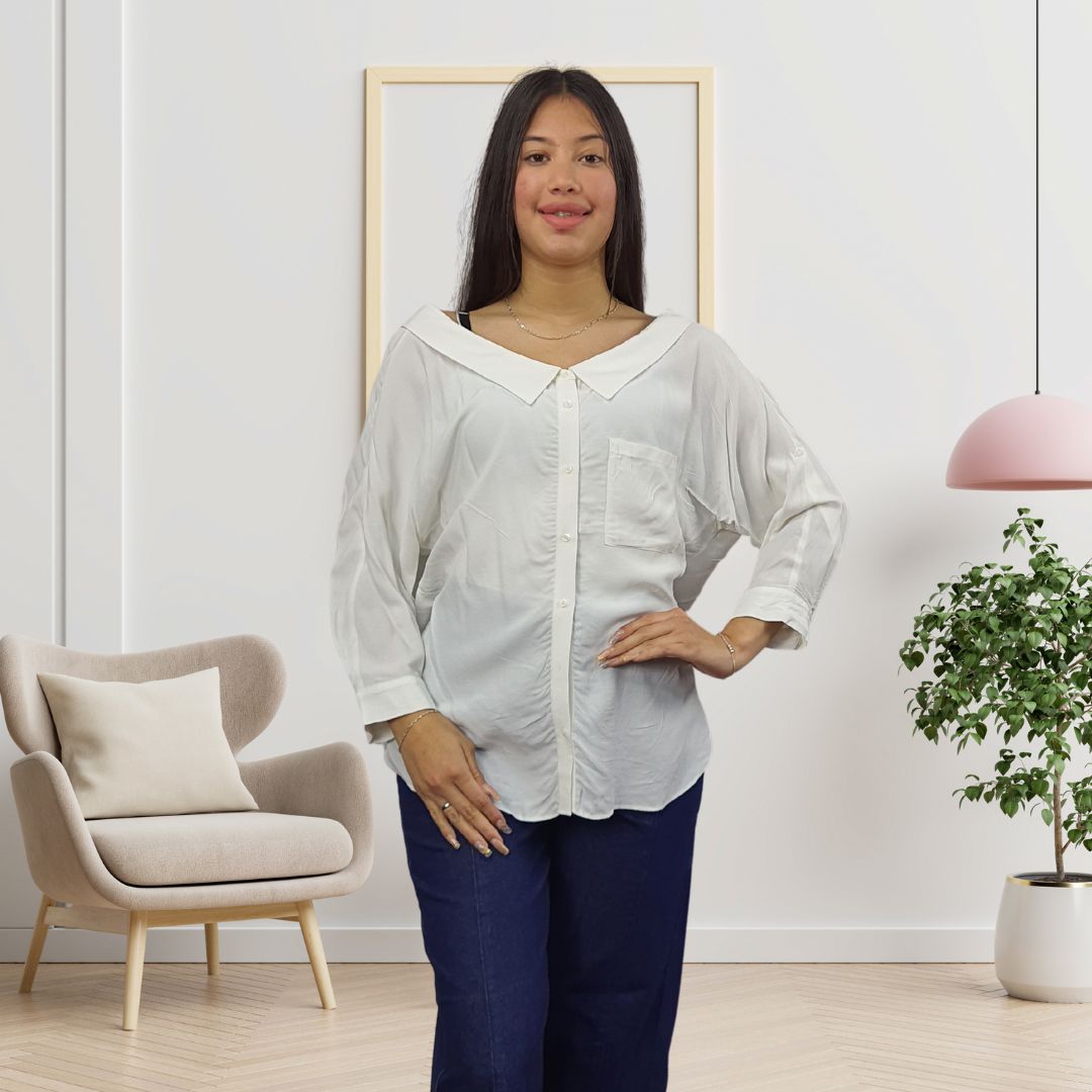 Blusa Vero Moda Blanco Style SLOPE TINA 3/4 SHIRT(NC)