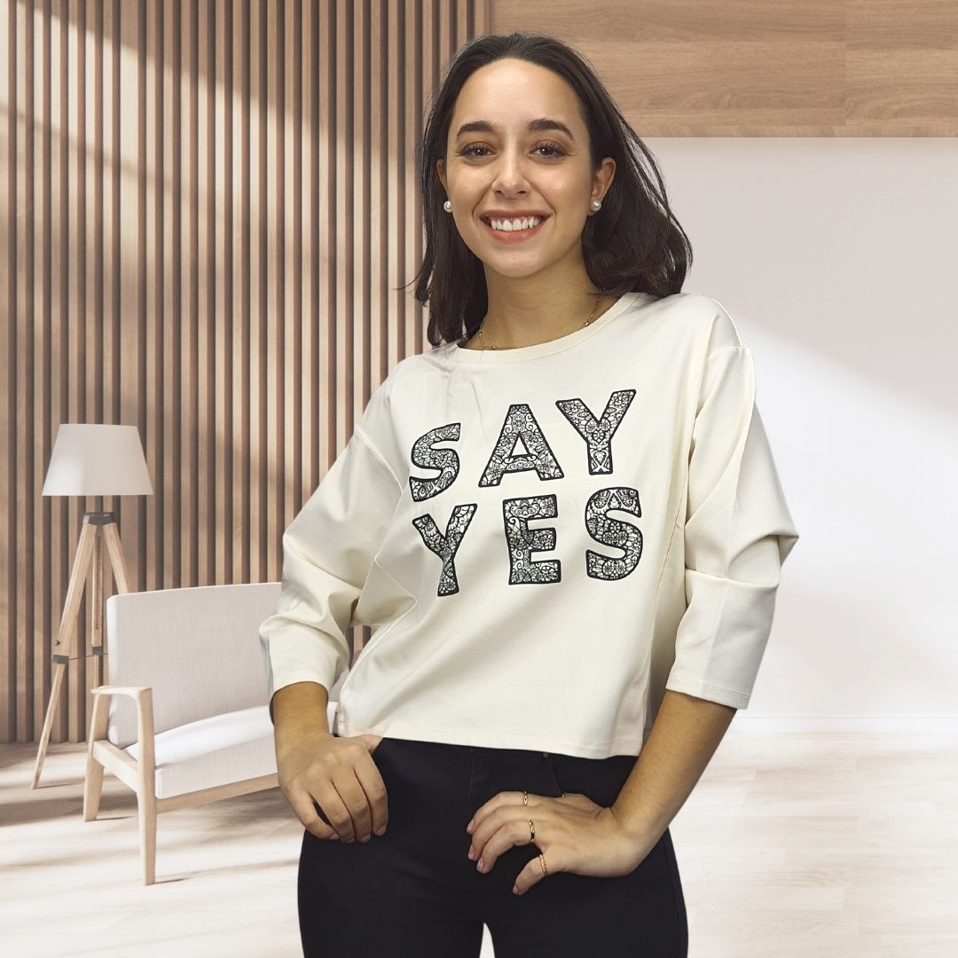 Blusa Vero Moda Beige Style SIENNA 3/4 TOP(BN-CT-2)