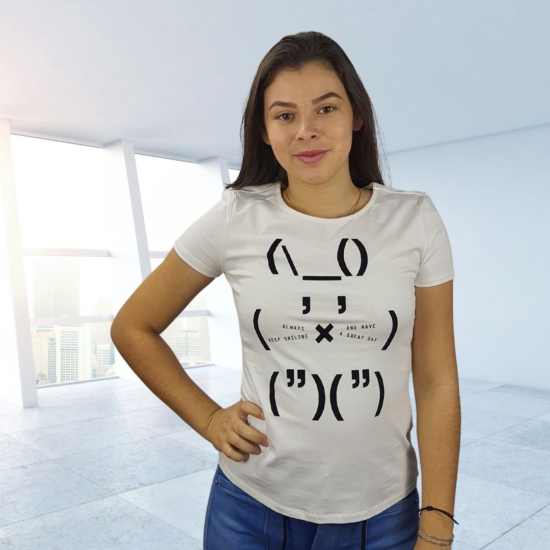 Polera Vero moda Blanco Style SMILE S/S TOP(MM)-OR