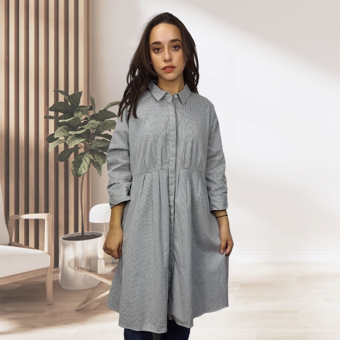 Vestido Vero Moda Azul Style BICHON 3/4 SHIRT DRESS(MM)