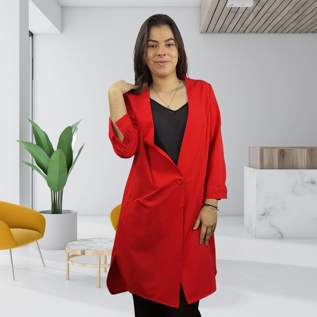 Blazer Vero Moda Rojo Style ALICE 3/4 LONG BLAZER(BN-ET-3)