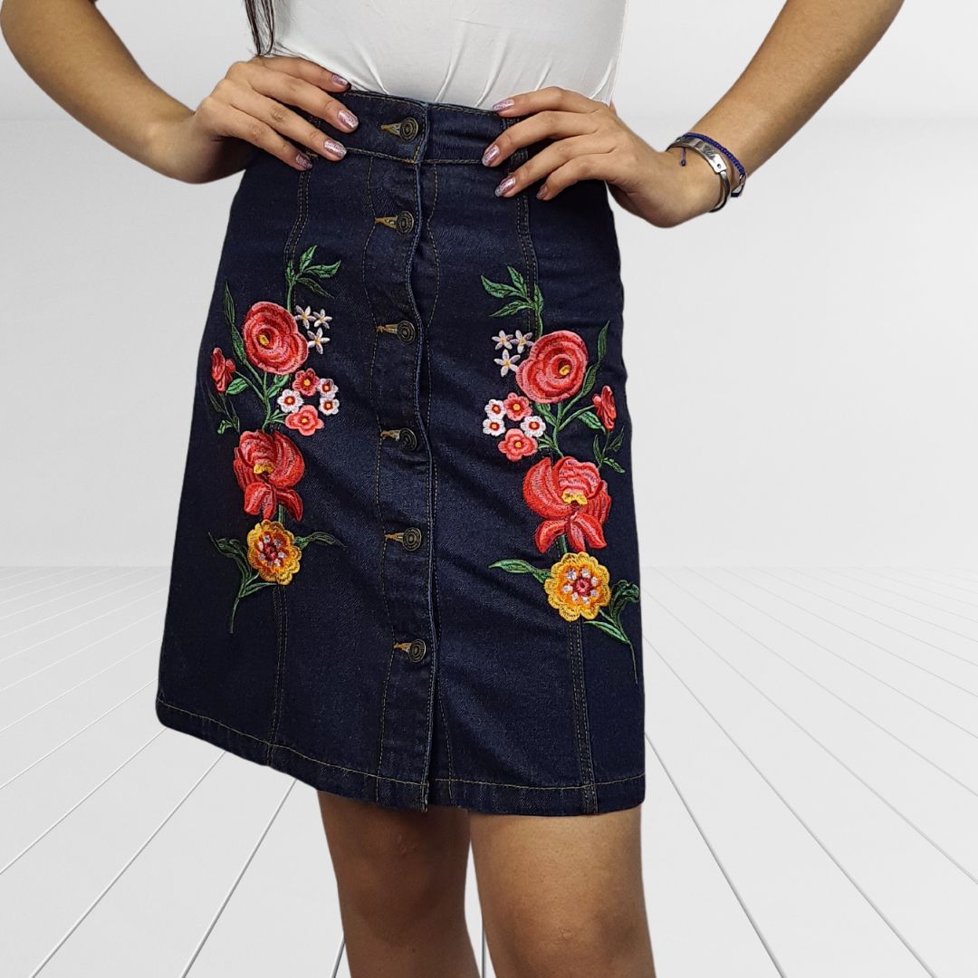 Falda Vero Moda Azul Oscuro Style MINT HW DENIM SKIRT(NR)