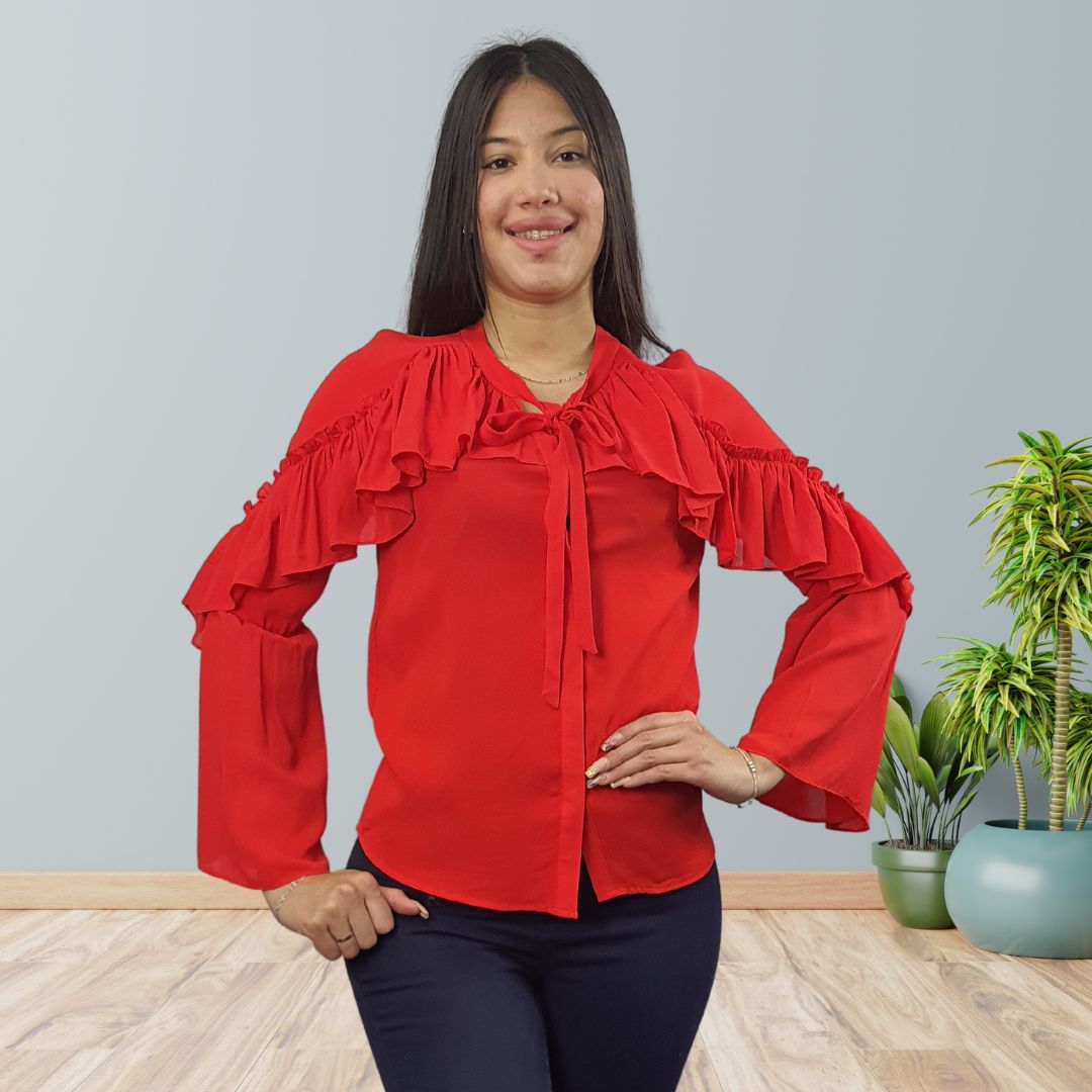 Blusa Vero Moda Rojo Style RAY L/S SHIRT(VMC-NR)