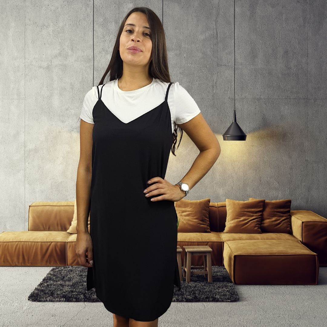 Vestido Vero moda Negro Style PLUM S/S TOP SET(SD)