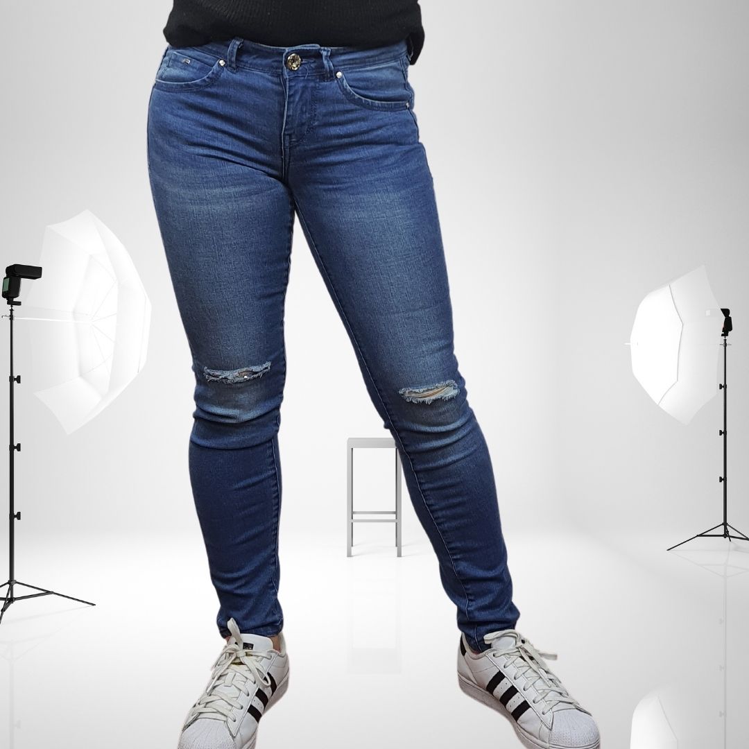 Jeans Vero Moda Azul Claro Style SPOIL SLIM JEANS(MW-CT-2)