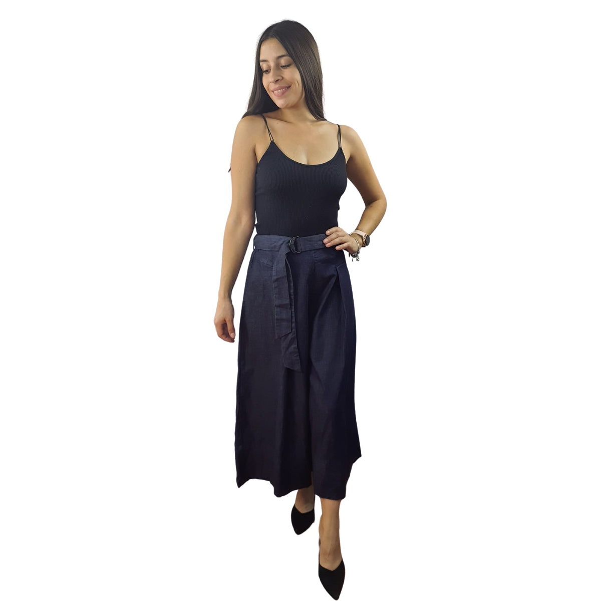 Pescador Vero Moda Azul Oscuro Style WANDER LOOSE 7/8 JEANS(BN-CT-3)