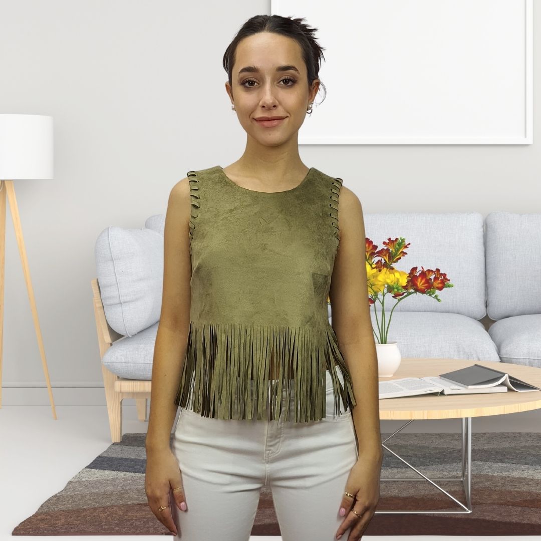 Top Vero moda Verde Style KAY S/L TOP(CR)