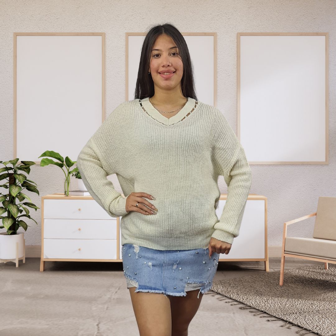 Sweater Vero Moda Blanco Style ORANGE L/S KNIT(VMC-DR)