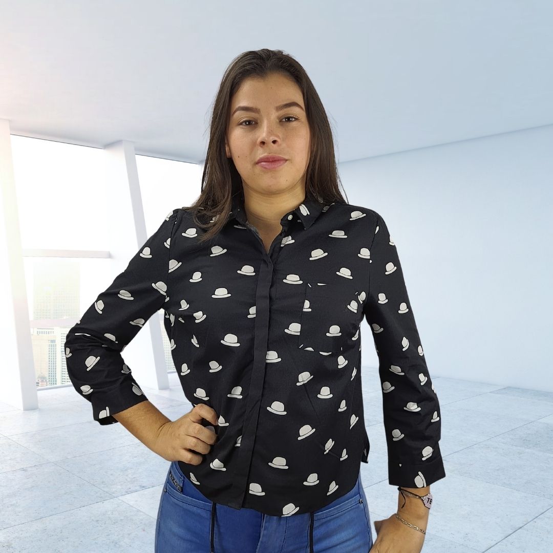 Blusa Vero moda Negro Style TEMPHA HEAT 3/4 SHIRT(PM-CT-2)