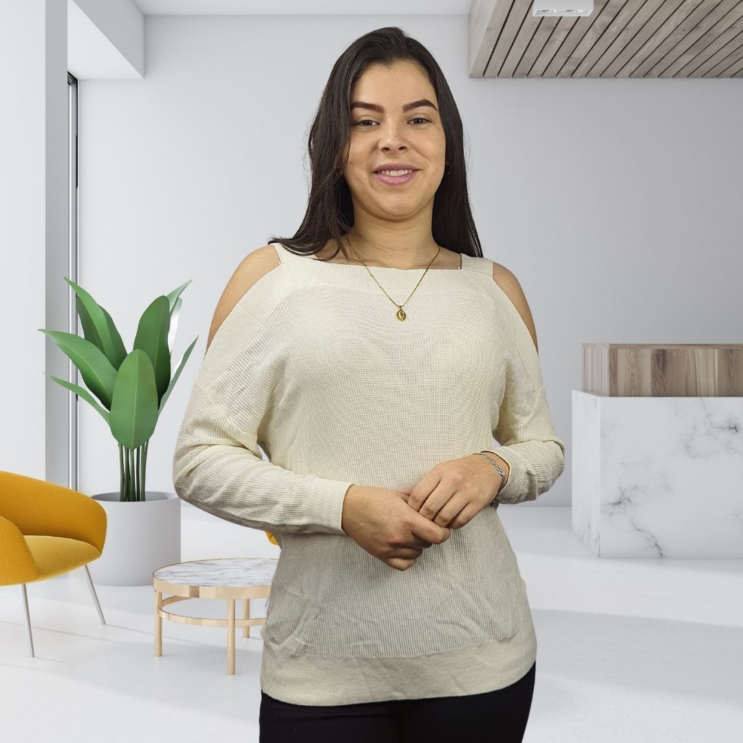 Blusa Vero Moda Beige Style ELLEN L/S KNIT(EL)