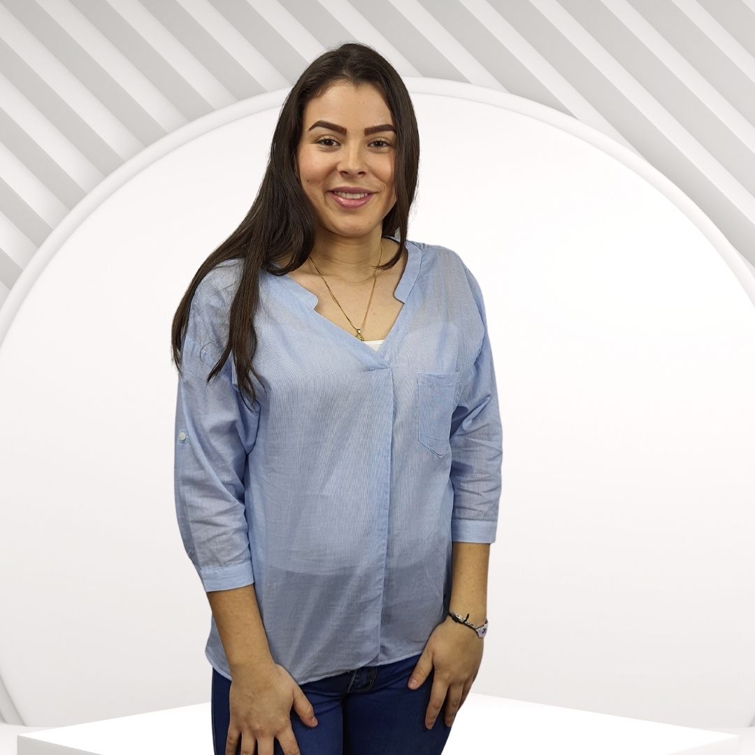 Blusa Vero Moda Azul Claro Style MARK 3/4 TOP(TP)