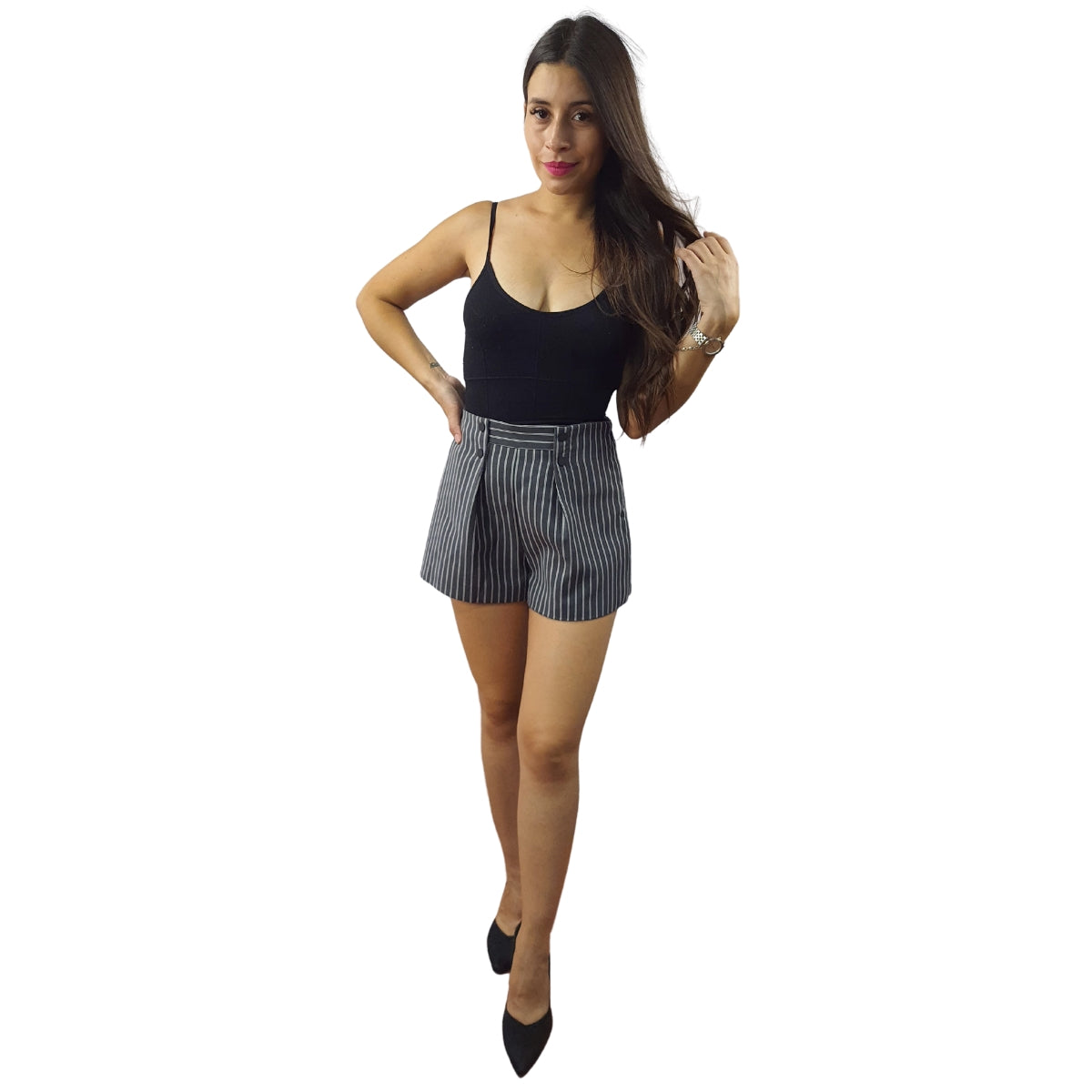 Short Vero Moda Gris Style SHANGHAI ROLL MW SHORTS(LL)