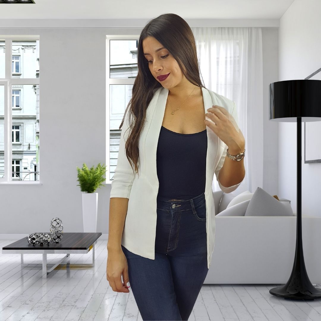 Blazer Vero Moda Blanco Style RITA 3/4 BLAZER(VMC-MM)
