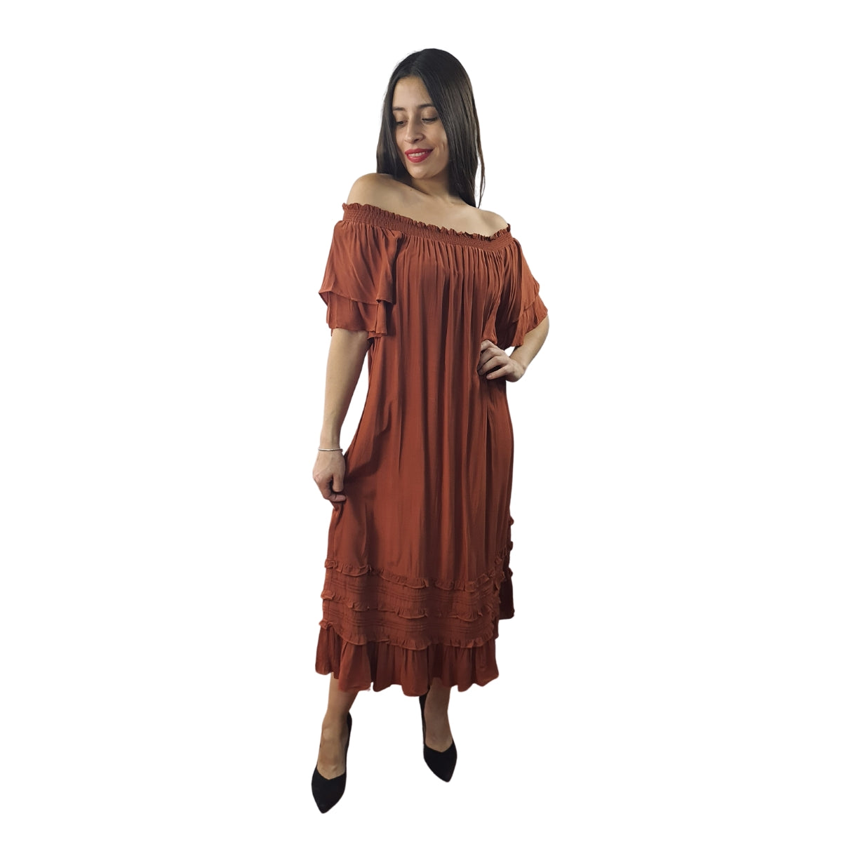 Vestido Vero Moda Marron Style ANAUEL S/S DRESS(HH)