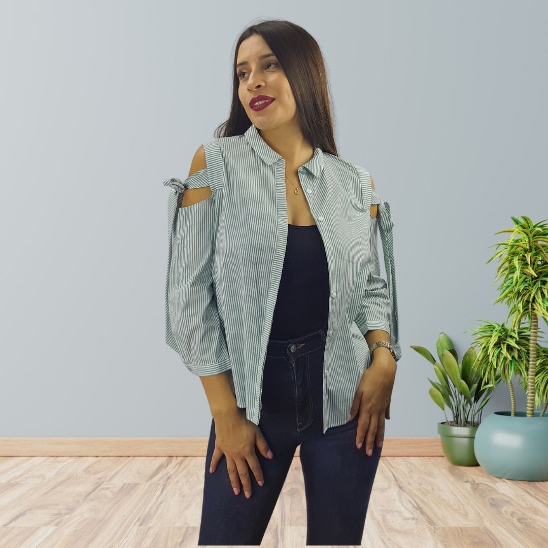 Blusa Vero moda Verde Style BOW 3/4 SHIRT(NC)