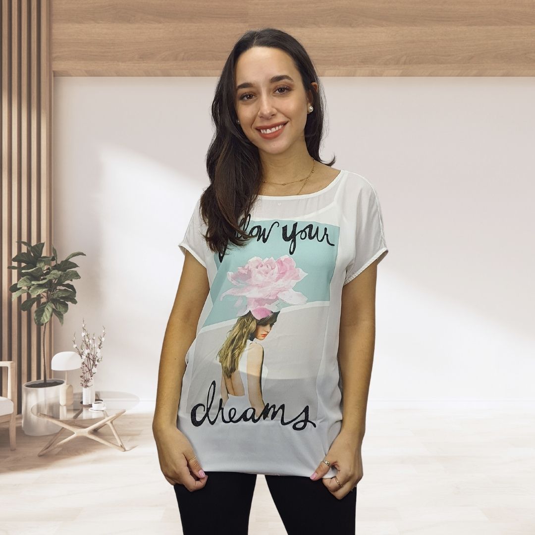 Blusa Vero Moda Blanco Style SWEETY LOOSE S/S TOP(CR)