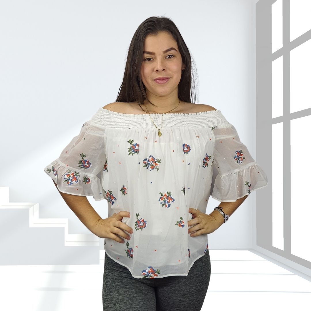 Blusa Vero Moda Blanco Style CROSS 1/2 TOP(NN)