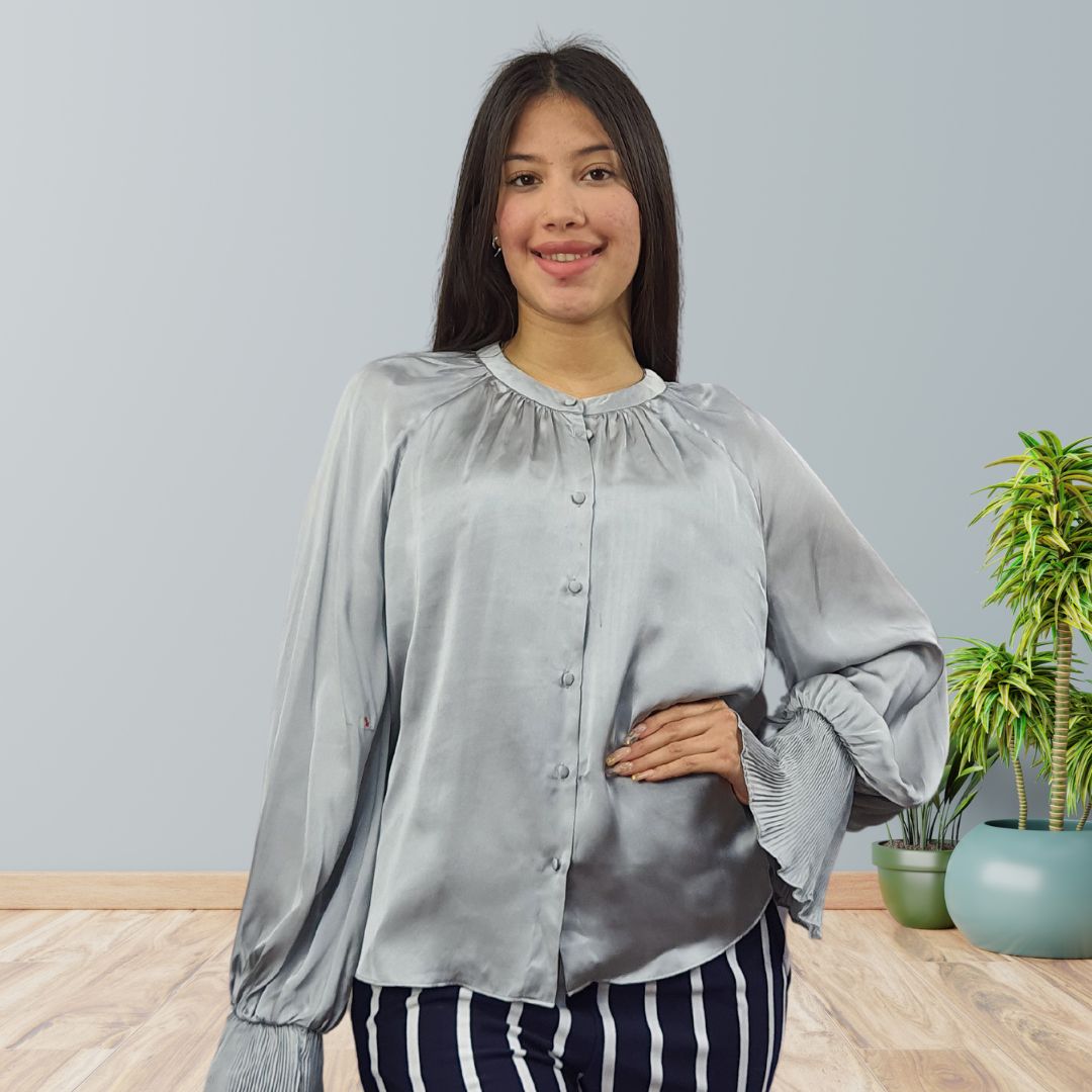 Blusa Vero Moda Gris Style EAGER L/S SHIRT(VMC-DR)